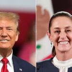 US president, Donald Trump and Mexican president, Claudia Sheinbaum smiling