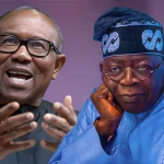Tinubu and peter obi in a photo grid