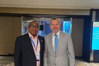 Managing Director of the National Inland Waterways Authority (NIWA), Mr Bola Oyebamiji at global Maritime and Aviation Symposium held in Singapore on Monday.