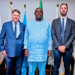 The Minister of State for Petroleum Resources (Oil), Heineken Lokpobiri and delegates from Vaalco Energy
