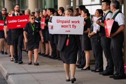 Striking Air Canada flight attendants
