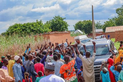Zamfara residents welcoming Dauda Lawal
