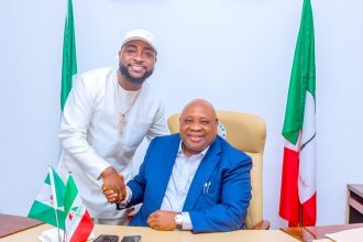 Governor Ademola Adeleke of Osun State and Afrobeat singer, Davido