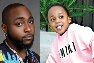 Afrobeats singer, David Adeleke, aka Davido and his late son, Ifeanyi Adeleke