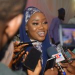 Daughter of late MKO Abiola, Derinsola Abiola speaking with the press