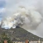 Smoke from the wildfire on Edinburgh landmark Arthur's Seat