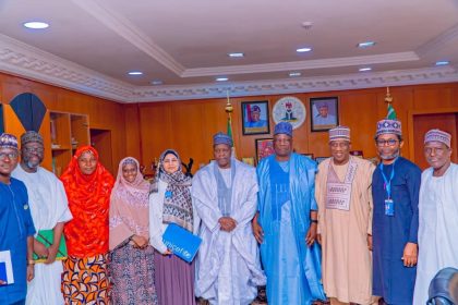 Gombe Governor, Inuwa Yahaya with UNICEF officials where they renewed partnership