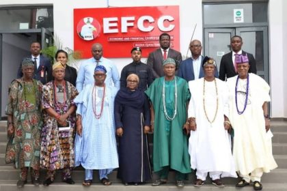 Ibadan Mogajis with the acting Director of the Ibadan Zonal Directorate of the EFCC, ACE I Hauwa Garba Ringim,