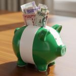 saving money in a piggybank