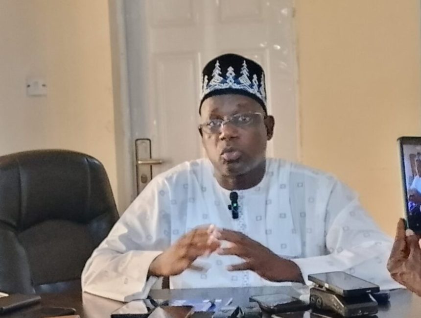 Chairman of BASPHCDB, Rilwanu Mohammed talking,