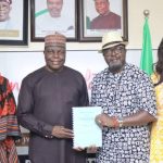 NBRDA DG, Prof. Abdullahi Mustapha and COO of One Hectare One Family, Onyaole Koku presenting Moon agriculture,