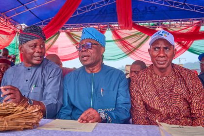 Governor Lucky Aiyedatiwa of Ondo State, represented by his deputy at receiving formally the lawmaker representing the Idanre/Ifedore federal constituency, Hon. Festus Akingbaso
