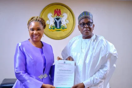Muhammad Ali Pate gives appointment letter to Prof Idia Ize-Iyamu