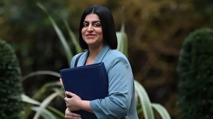 Lord Chancellor and Justice Secretary, Shabana Mahmood, holding file folder