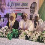 Hon. Segun Showunmi and Islamic clerics sitting during the 40 day prayers in memory of late Buhari