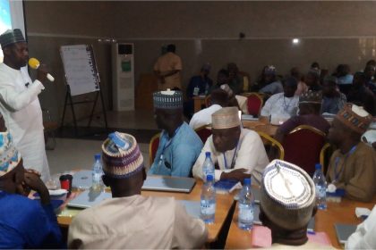 The Commissioner of Health, represented by the Executive Secretary of the Zamfara State Primary Healthcare Board, Dr Hussaini Yakubu Anka at the closing ceremony of a two-day training on DHIS digitalisation of IMPACT facilities for the National Health Management Information System, held at Karma Hotel in Gusau