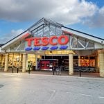 Front view of a Tesco supermarket in the United States (US)