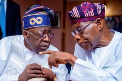 President Tinubu with former president Olusegun Obasanjo who the oresindency claimed that he has surpassed in just two years in office
