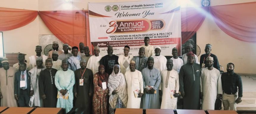 Tanko Sununu with officials of College of Health Sciences, Usmanu Danfodiyo University (UDUS)