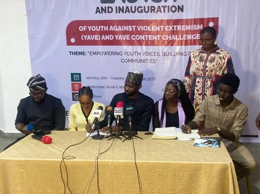 Sadiq Mustapha and other YAVE leadership during the launch of the initiative