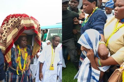 Nine years old Arugba was assisted by Baba Osun in carrying the calabash