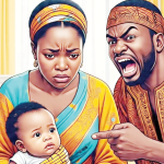 A man, child and a woman