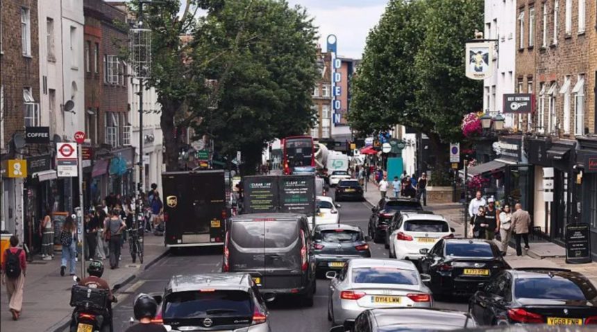 cars on the streets of England