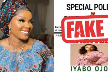 Iyabo Ojo wanted police poster
