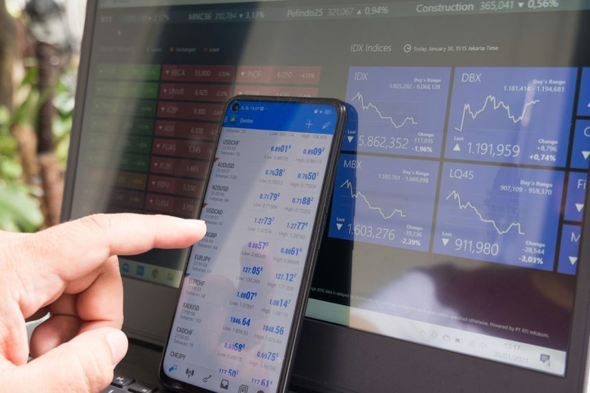 A screen showing forex trades