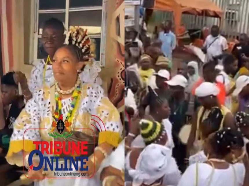 Iya Osun and others at the Osun-Osogbo festival