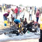 Nigerians scooping of fuel