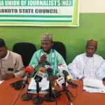 Sokoto ADC exco addressing journalists at the NUJ Press Centre in Sokoto