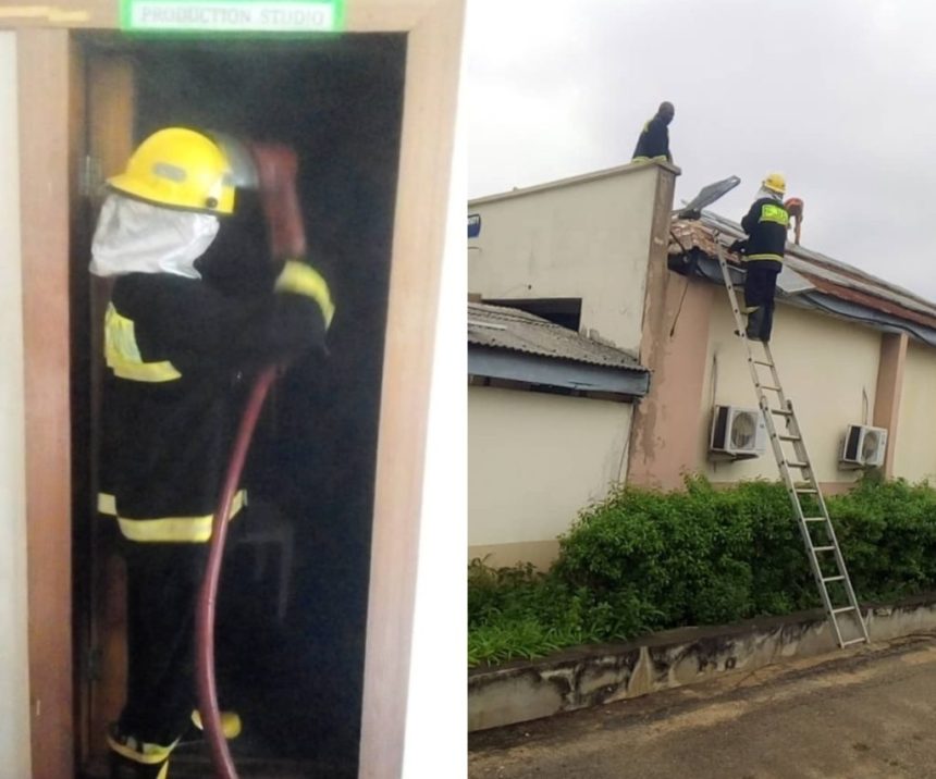 Fire workers at Ajayi Crowther University