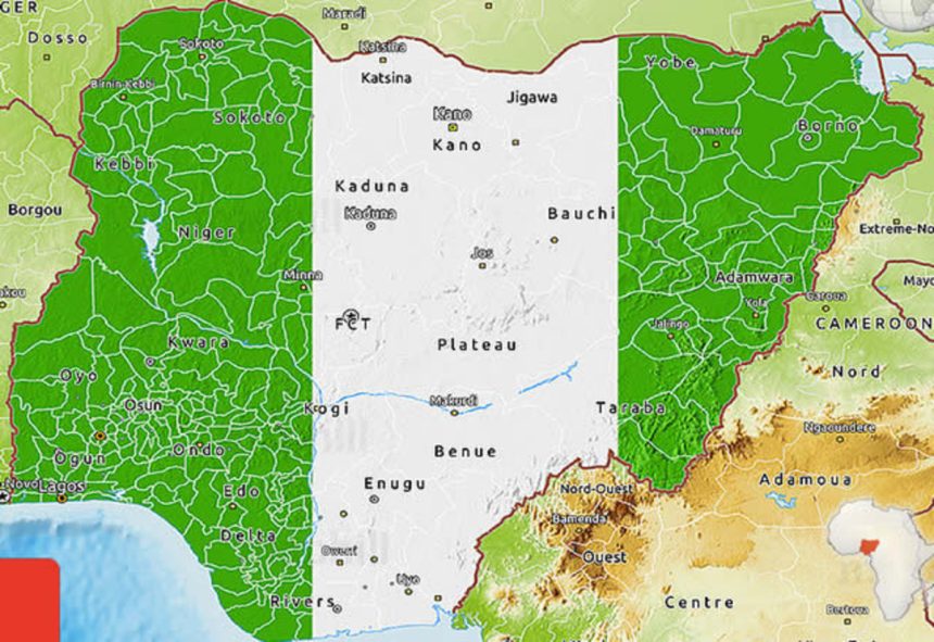 map of Nigeria,