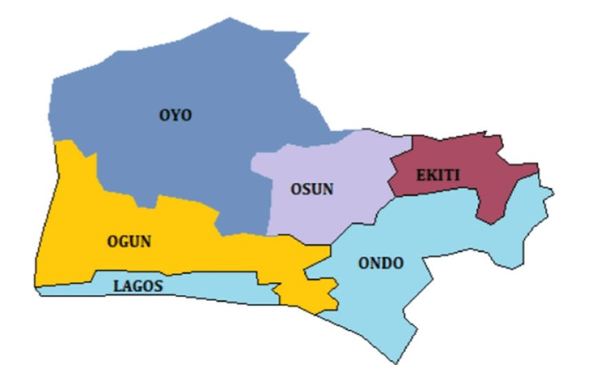 Map of South-west states