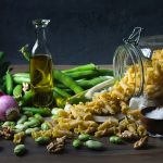 Vegetable Oil on the table with other ingredients