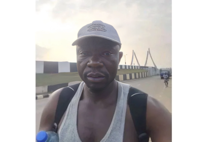 Comrade Jeremiah Obaji, who trekked for 17 days from Ikorodu, Lagos State, to Abakaliki