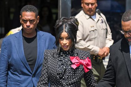 cardi B walking out of the court room