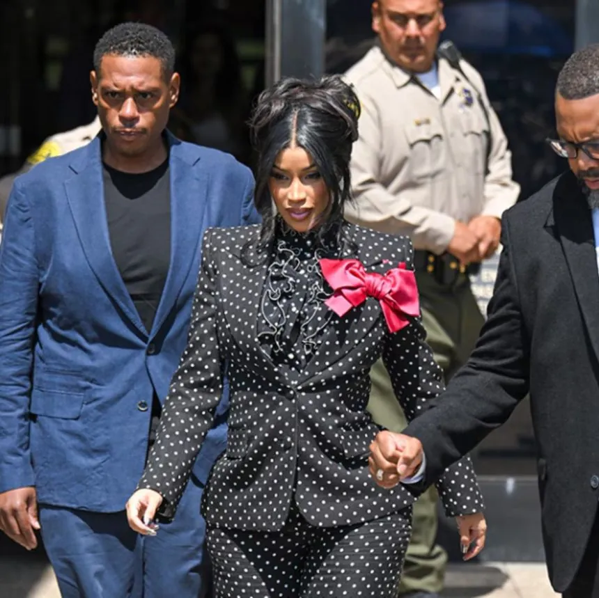 cardi B walking out of the court room