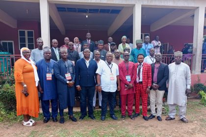 Rector Federal Polytechnic, Offa, Dr. Kadiri Kamoru with media professionals