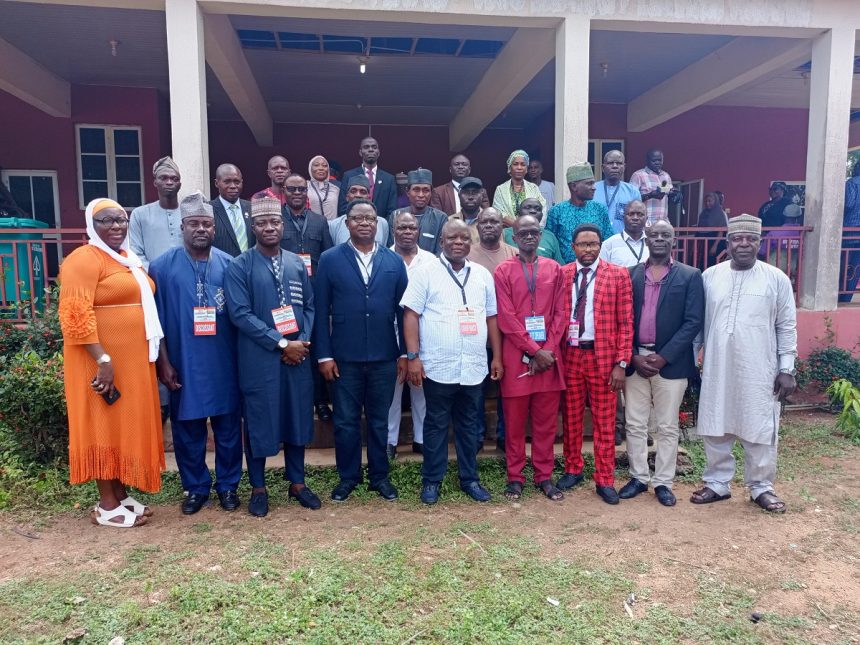 Rector Federal Polytechnic, Offa, Dr. Kadiri Kamoru with media professionals