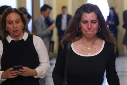 a picture of Nancy Mace walking out of the US Capitol in Washington, DC, on Sept. 2, 2025, with fellow lawmaker