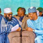 Governor Umaru Bago with MD of VON, Mr. Jibrin Baba Ndace, who represented the Minister of Information and National Orientation, Alhaji Mohammed Idris (Malagi).