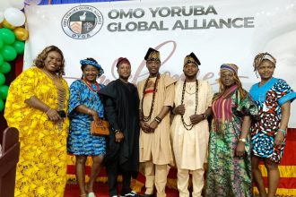 The President, Convener, and Founder of the Omo Yoruba Global Alliance (OYGA) in the United Kingdom, Barrister Olayinka Shokoya and other members