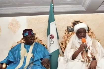 The Emir of Birnin Gwari, His Royal Highness Malam Zubair Jibril, and President Bola Ahmed Tinubu