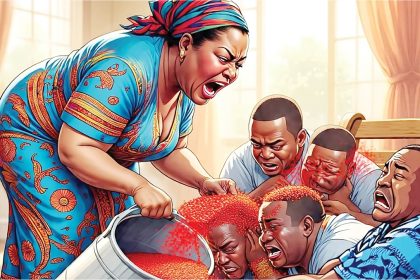 Wife pours pepper on husband and friends My wife accused me of