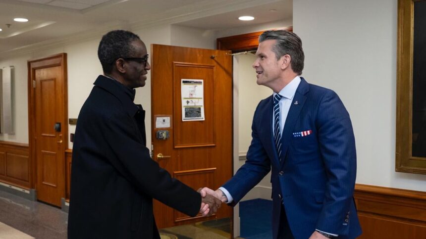 United States War Secretary, Pete Hegseth and Nigeria’s National Security Adviser (NSA), Nuhu Ribadu,