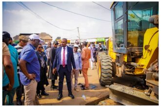 Governor Monday Okpebholo during an inspection of ongoing projects
