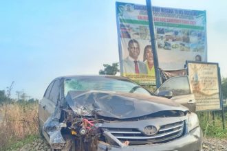 The car that crushed two brothers in Ebonyi