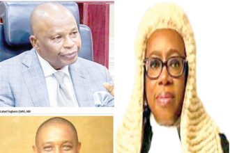 Lateef Fagbemi (SAN), AGF, Afam Osigwe (SAN), NBA president and Justice Kekere-Ekun (CJN) Criminal acts